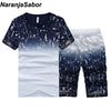 NaranjaSabor Summer New Men's Shorts Casual Suits Sportswear Mens Clothing Man Sets Pants Male sweatshirt Men Brand Clothing 4XL