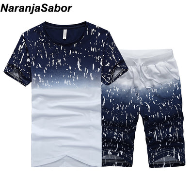 NaranjaSabor Summer New Men's Shorts Casual Suits Sportswear Mens Clothing Man Sets Pants Male sweatshirt Men Brand Clothing 4XL