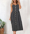 Casual Vintage Sundress Women Summer Dress 2019 Boho Sexy Dress Midi Button Backless Polka Dot Striped Floral Beach Dress Female