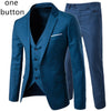 2019 men's fashion Slim suits men's business casual clothing groomsman three-piece suit Blazers jacket pants trousers vest sets