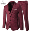 2019 men's fashion Slim suits men's business casual clothing groomsman three-piece suit Blazers jacket pants trousers vest sets