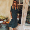 women  summer casual bohemian dress Women Short Sleeve V Neck Wrap Boho Dress