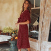 women  summer casual bohemian dress Women Short Sleeve V Neck Wrap Boho Dress