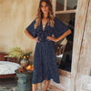 women  summer casual bohemian dress Women Short Sleeve V Neck Wrap Boho Dress