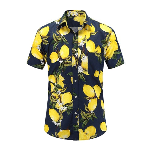 Plus Size 5XL 2019 New Summer Mens Short Sleeve Hawaiian Shirts Cotton Casual Floral Shirts Wave Regular Mens Clothing Fashion