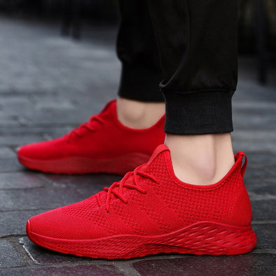 Breathable Men Sneakers Male Shoes Adult Red Black Gray High Quality Comfortable Non-slip Soft Mesh Men Shoes Summer Size 39-46