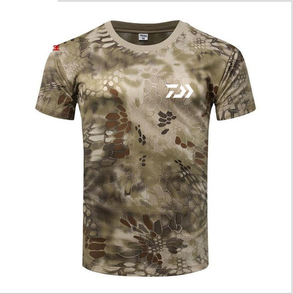 Men DAIWA Fishing T Shirt Summer Man Short Sleeve Camouflage Fishing Clothing Outdoor Sport Breathable Quick Dry Fishing Clothes