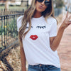 2019 Summer Couples Lovers T-Shirt for Women Casual White Tops Tshirt Women T Shirt Love Heart Embroidery Print T-Shirt Female